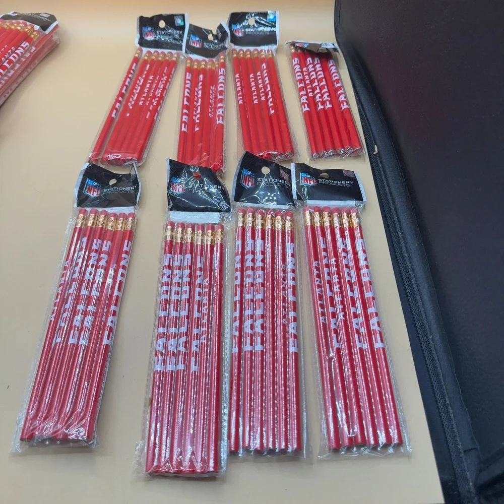 (8) Atlanta Falcons Pencils Red 8-Count 6-Pack Lot NFL Licensed
